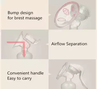 Portable Manual Massage Milk Pump With Feeding Bottle