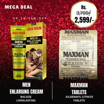 Max Man Men Enlarging CREAM (Yellow) 50 Ml New Advanced Formula + Maxman Kit Of Sildenafil Citrate Tablets Imp
